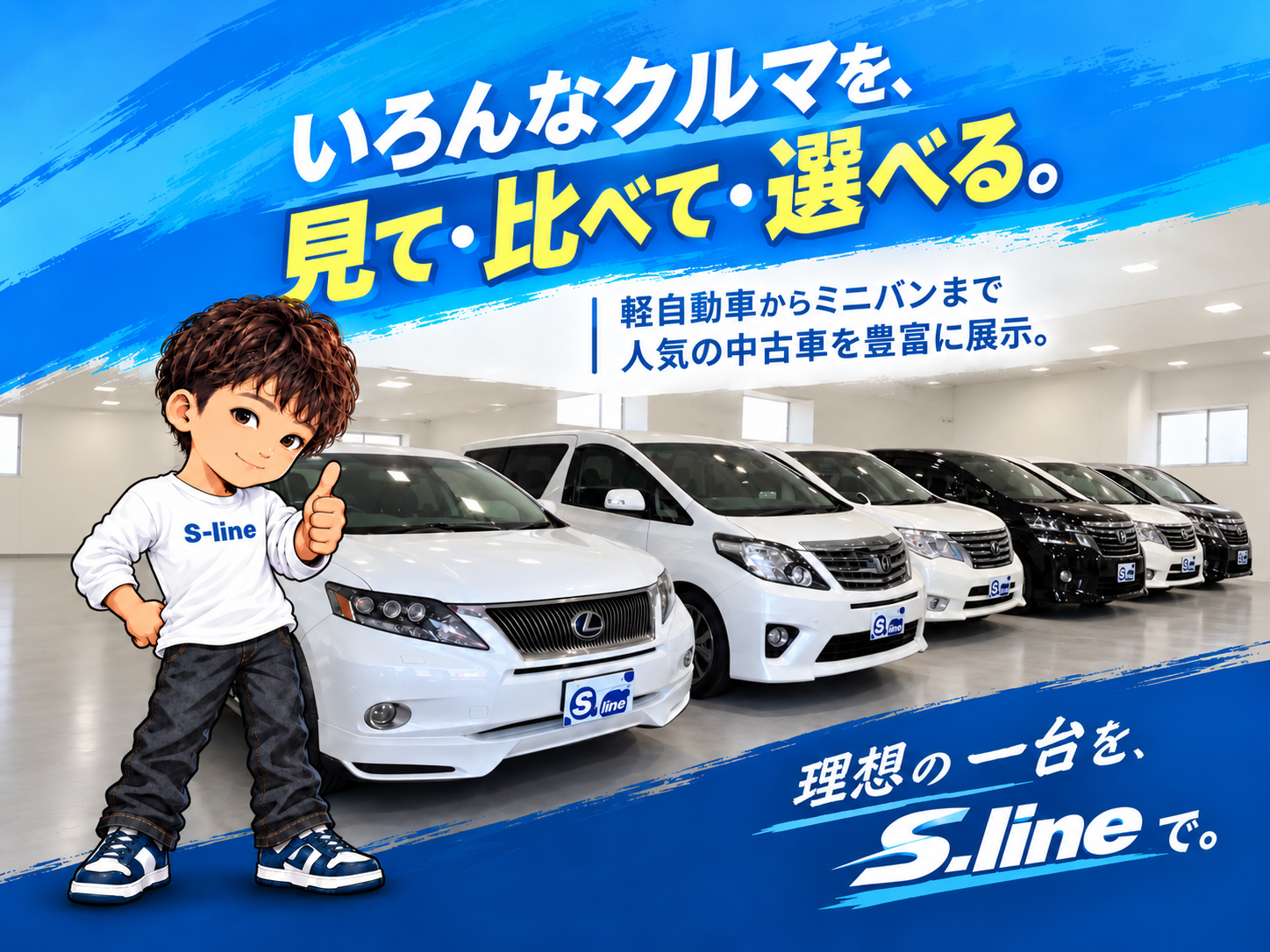 いろんなクルマを見て・比べて・選べる